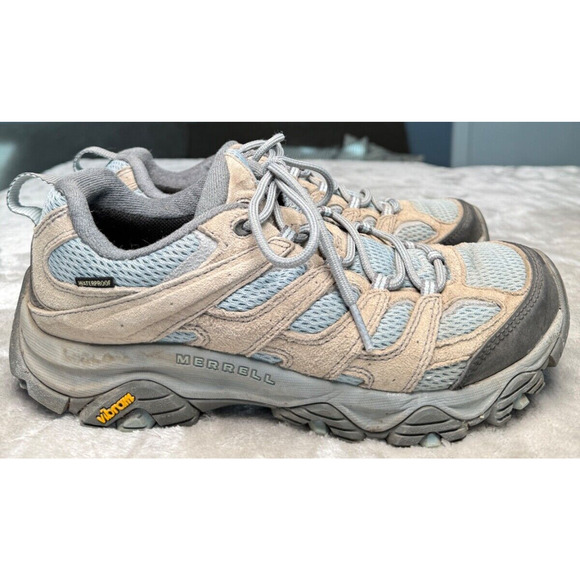Merrell Moab 3 Waterproof Hiking Shoes Blue Gray Womens Size 9.5 J036332 - Picture 1 of 9